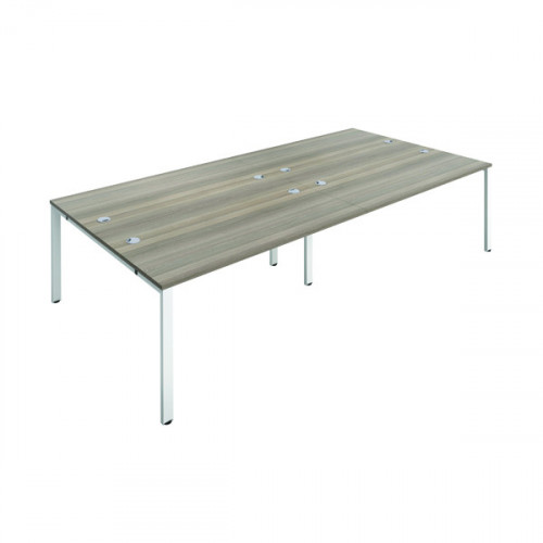 JEMINI 4 PERSON BENCH DESK G/OAK/WHT