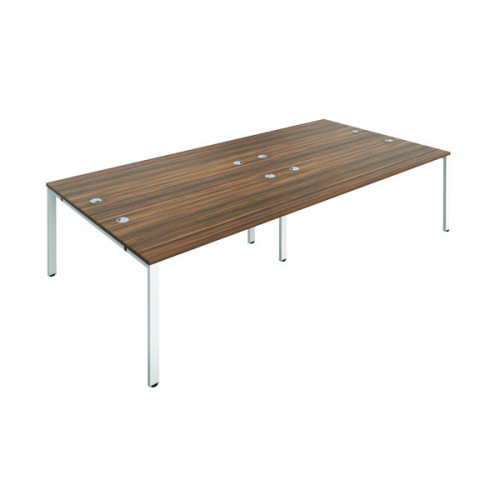 JEMINI 4 PERSON BENCH DESK D/WAL/WHT