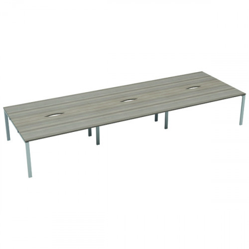 JEMINI 6 PERSON BENCH DESK G/OAK/WHT
