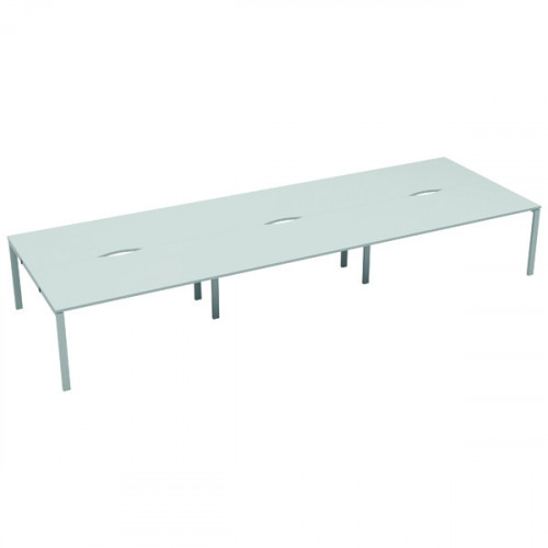 JEMINI 6 PERSON BENCH DESK WHITE/WHT