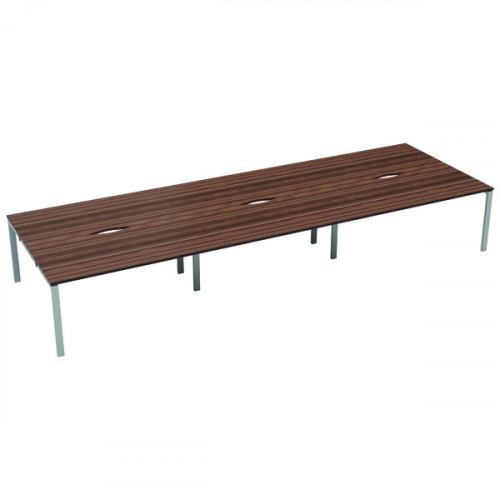 JEMINI 6 PERSON BENCH DESK D/WAL/WHT