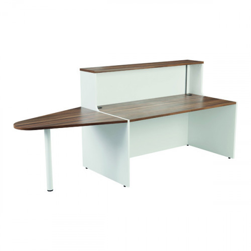 Jemini Reception Unit with Extension 2600x890x1165mm Dark Walnut/White KF818450