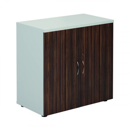 JEMINI CUPBOARD 800X450 WHT/DK WALNT