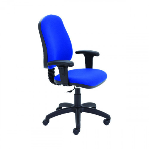 Jemini Teme Medium Back Chair with Adjustable Arms 640x640x1010-1140mm Royal Blue KF822769