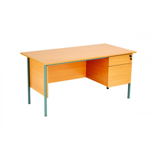 Serrion Rectangular 2 Drawer Pedestal Desk 1500x750x730mm Beech KF838375