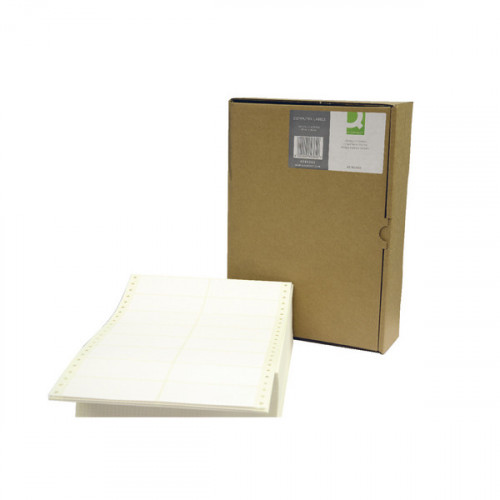 Q-Connect Computer Label 89x36mm 2 Across The Web 16 Per Fanfold White (Pack of 8000) KF89362