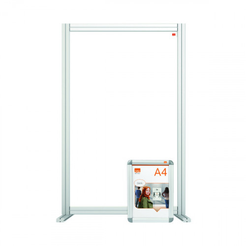 Nobo Modular Desk Divider Screen Acrylic 600x50x1000mm Clear KF90375