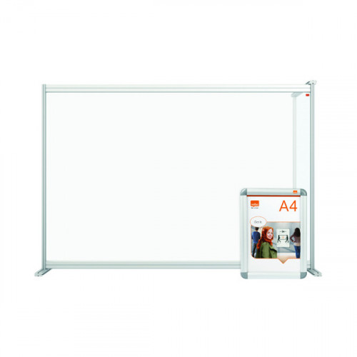 Nobo Modular Desk Divider Extension Acrylic 1400x50x1000mm Clear KF90377