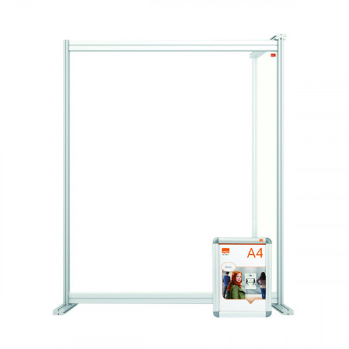 Nobo Modular Desk Divider Screen Extension Acrylic 800x50x1000mm Clear KF90379