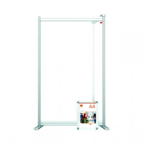 Nobo Modular Desk Divider Screen Extension Acrylic 600x50x1000mm Clear KF90380