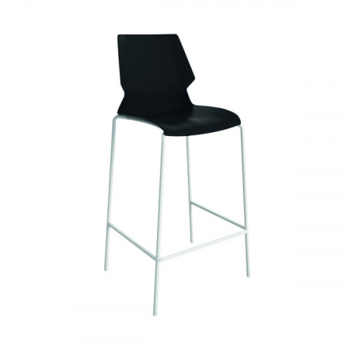 Jemini Uni High Stool 510x595x1115mm Black/White KF90524