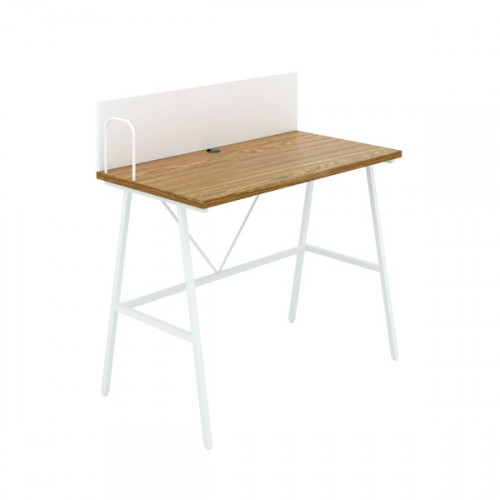 Jemini Soho Desk with Backboard 1000x540x1250mm Oak/White KF90774