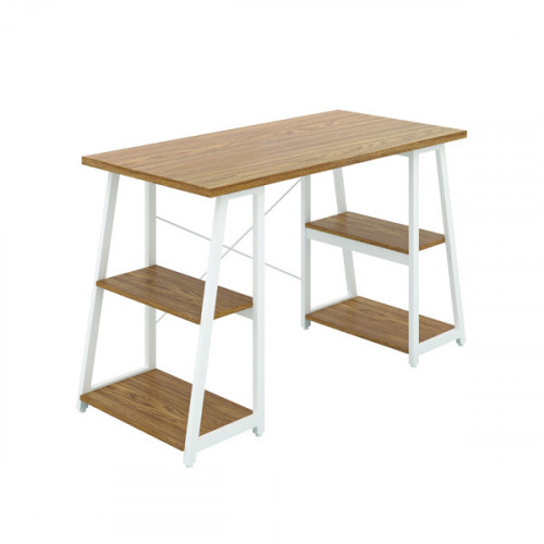 Jemini Soho Desk 4 Angled Shelves 1300x600x770mm Oak/White KF90790