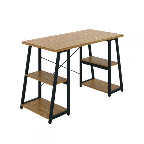 Jemini Soho Desk 4 Angled Shelves 1300x600x770mm Oak/Black KF90794