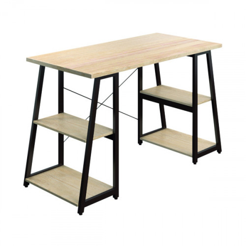Jemini Soho Computer Desk 4 Shelves A-Frame 1300mm Oak/Brown KF90848