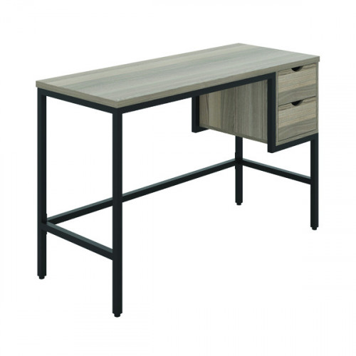 Jemini Soho Computer Desk with 2 Drawers 1200x480x770mm Grey Oak/Black KF90925