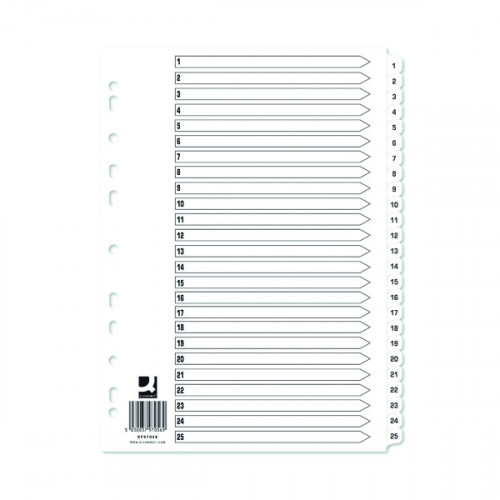 Q-CONNECT A4 1-25 MYLAR INDEX PK10