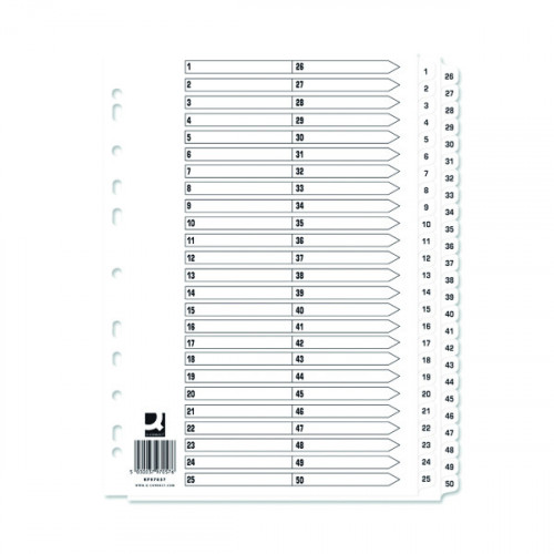 Q-CONNECT A4 1-50 MYLAR INDEX PK10