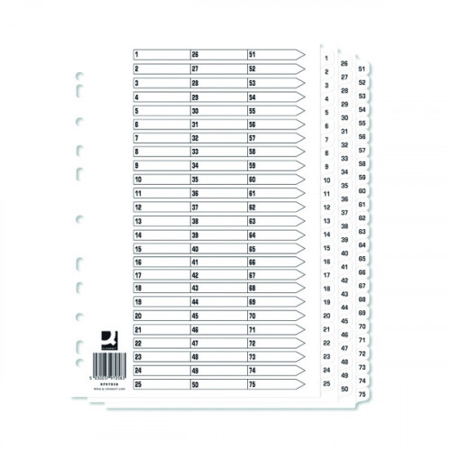 Q-CONNECT A4 1-75 MYLAR INDEX PK10