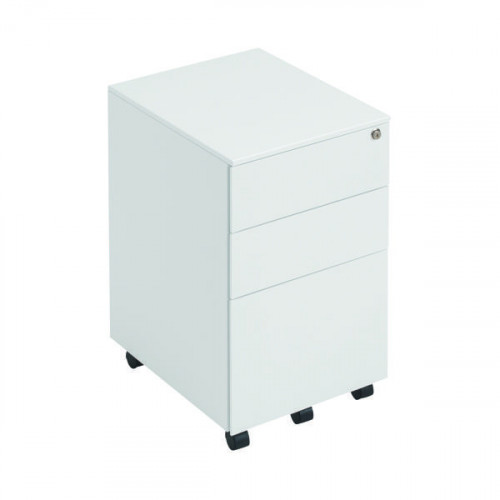 First 3 Drawer Under Desk Pedestal Steel 380x470x615mm White KF98514