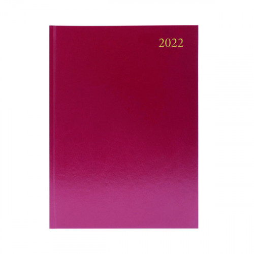 Desk Diary 2 Days Per Page A4 Burgundy 2022 KFA42BG22