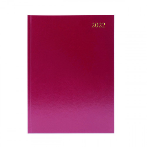 Desk Diary Week To View A4 Burgundy 2022 KFA43BG22