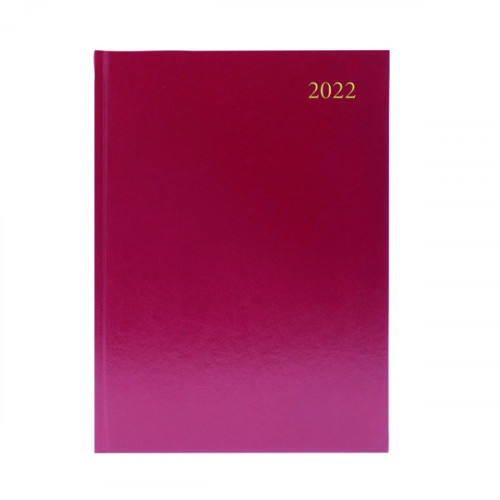 Desk Diary Day Per Page A5 Burgundy 2022 KFA51BG22