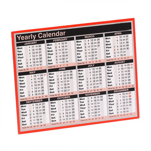 Year To View Calendar 257 x 210mm 2021 KFYC121