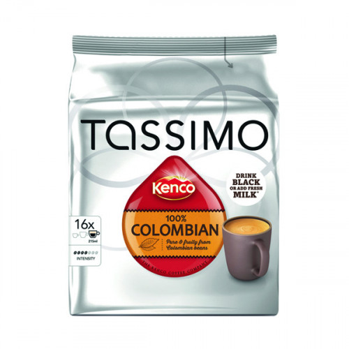 Tassimo Kenco 100% Columbian Coffee 136g Capsules (5 Packs of 16) 712864