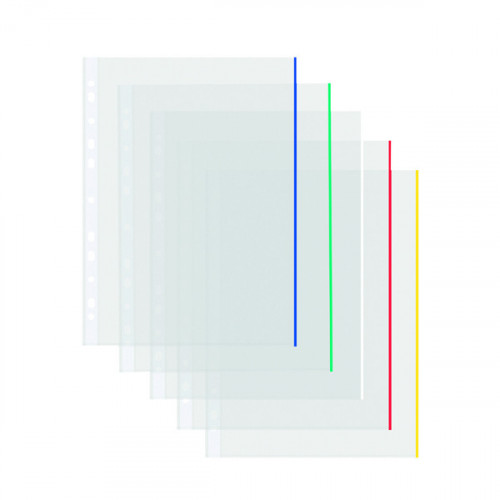 Coloured Edge Punched Pockets A4 (Pack of 100) 9410410