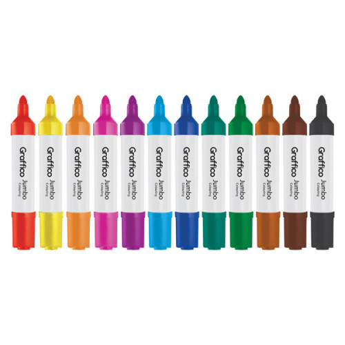 Graffico Jumbo Marker Assorted (Pack of 12) 6190/12
