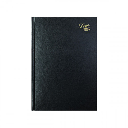 Letts A4 Business Diary Day Per Page Black 2022 22-T11ZBK