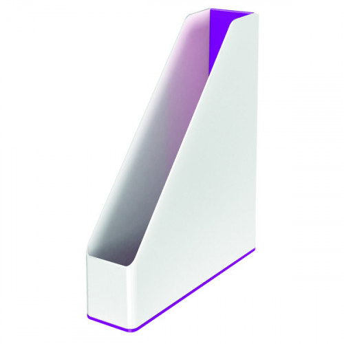 Leitz WOW Magazine File Dual Colour White/Purple 53621062