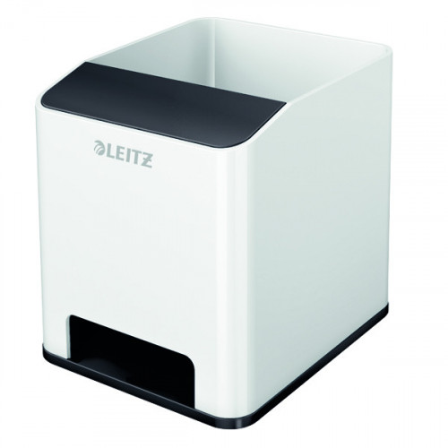 Leitz WOW Sound Pen Holder Dual Colour White/Black 53631095