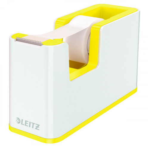 Leitz WOW Tape Dispenser Dual Colour White/Yellow 53641016