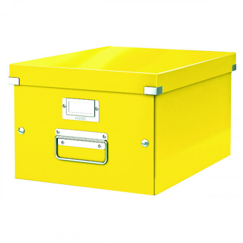 Leitz WOW Click and Store Box Medium Yellow 60440016