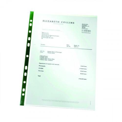 Leitz Punched Pocket Top Open A4 Glass Clear (Pack of 100) 47710002