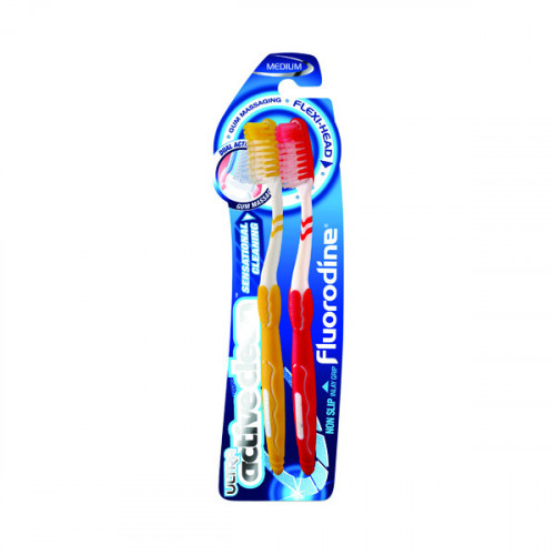 Fluorodine Ultra Active Clean Toothbrush Twinpack (Pack of 12) TFLA2