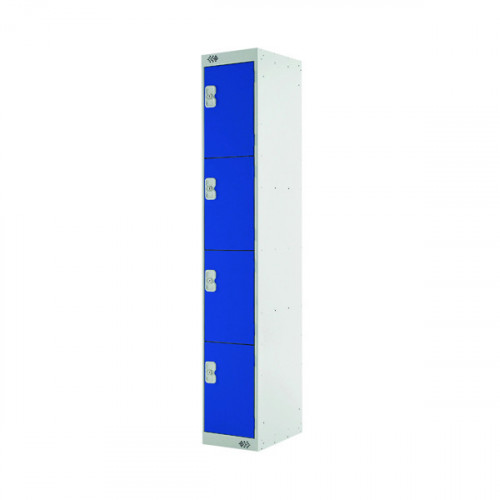 Four Compartment Locker 300x450x1800mm Blue Door MC00055
