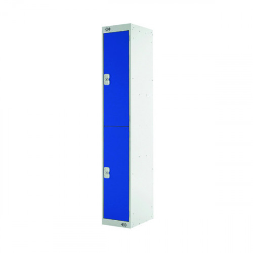 Express Standard Locker 2 Door 300x300x1800mm Light Grey/Blue MC00139