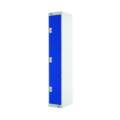 Express Standard Locker 3 Door 300x300x1800mm Light Grey/Blue MC00142