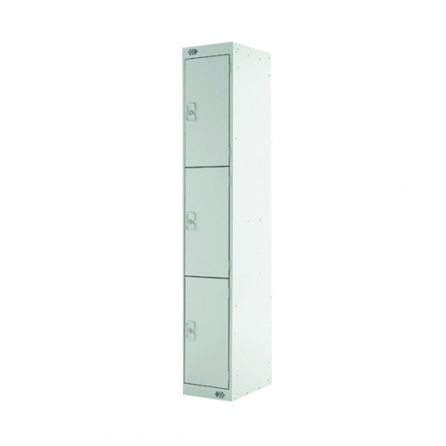 Three Compartment Express Standard Locker 300x450x1800mm Light Grey Door MC00158