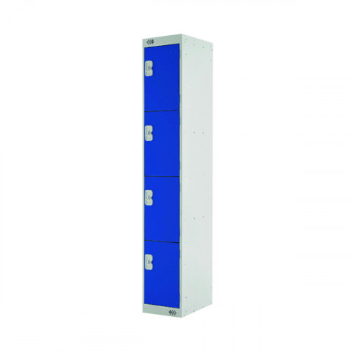 Four Compartment Express Standard Locker 300x450x1800mm Blue Door MC00160
