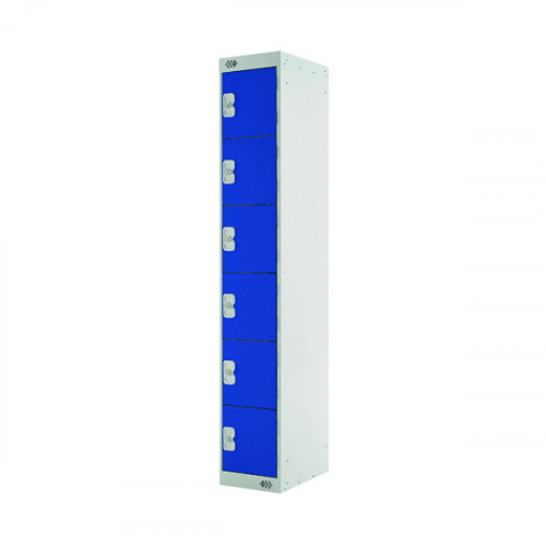 Six Compartment Express Standard Locker 300x450x1800mm Blue Door MC00163