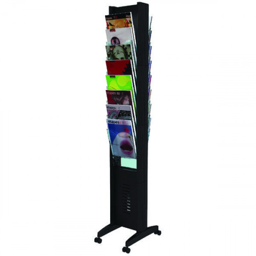 Fast Paper 16 Compartment Mobile Literature Display Black F276N01