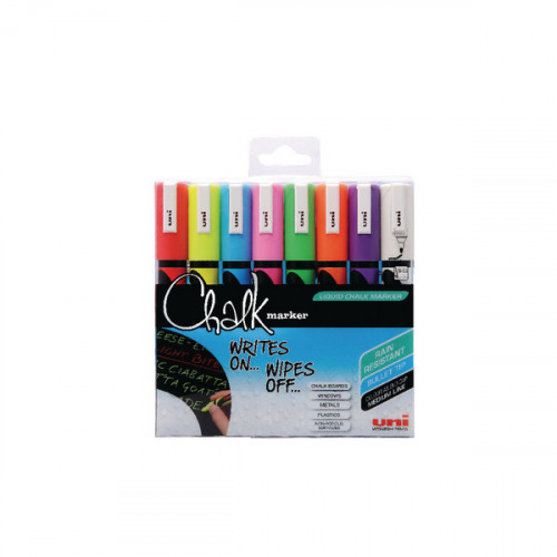 Uni-Ball UniChalk Chalk Marker Medium Assorted (Pack of 8) 153494341