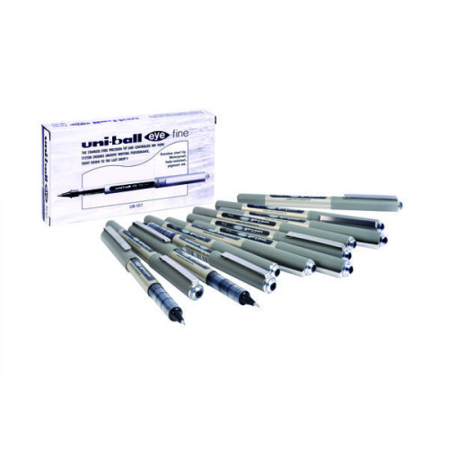 Uni-Ball UB-157 Eye Rollerball Pen Medium Black (Pack of 12) 9000700