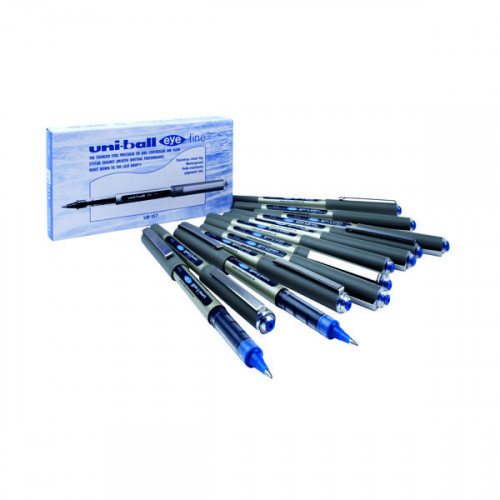 Uni-Ball UB-157 Eye Rollerball Pen Medium Blue (Pack of 12) 9000701