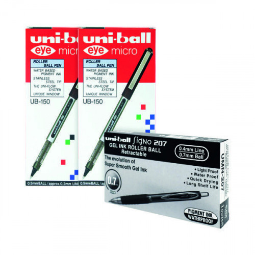 Uni-Ball UB150 Eye Micro Rollerball Black Buy 2 Get FOC Signo 207 Black