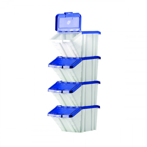 BARTON MF STORAGE BINS BLU LIDS PK4